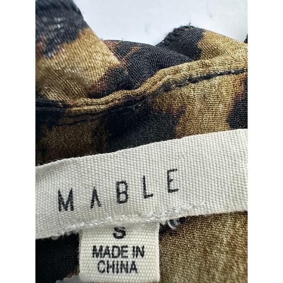 Mable Size Small Leopard Print Mini Dress Ruffle Tiered Skirt Animal Flirty - Picture 7 of 9